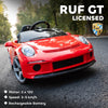 AIYAPLAY Kids Electric Car, 12V Licensed RUF GT Ride on Car with Suspension, Remote Control, Music, for 3-5 Years, Red