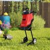 15-AMP Electric Wood Chipper and Shredder with Wheels-Red