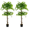 150 CM Artificial Ficus Tree Set of 2 Tall Indoor Plant with 882 Leaves