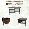 150 CM Folding Dining Table for 6-8 People with Metal Legs-Brown