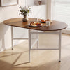 150 CM Folding Dining Table for 6-8 People with Metal Legs-Natural
