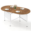 150 CM Folding Dining Table for 6-8 People with Metal Legs-Natural