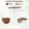150 CM Folding Dining Table for 6-8 People with Metal Legs-Natural