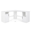 150 CM L Shaped Executive Desk with Charging Station-White