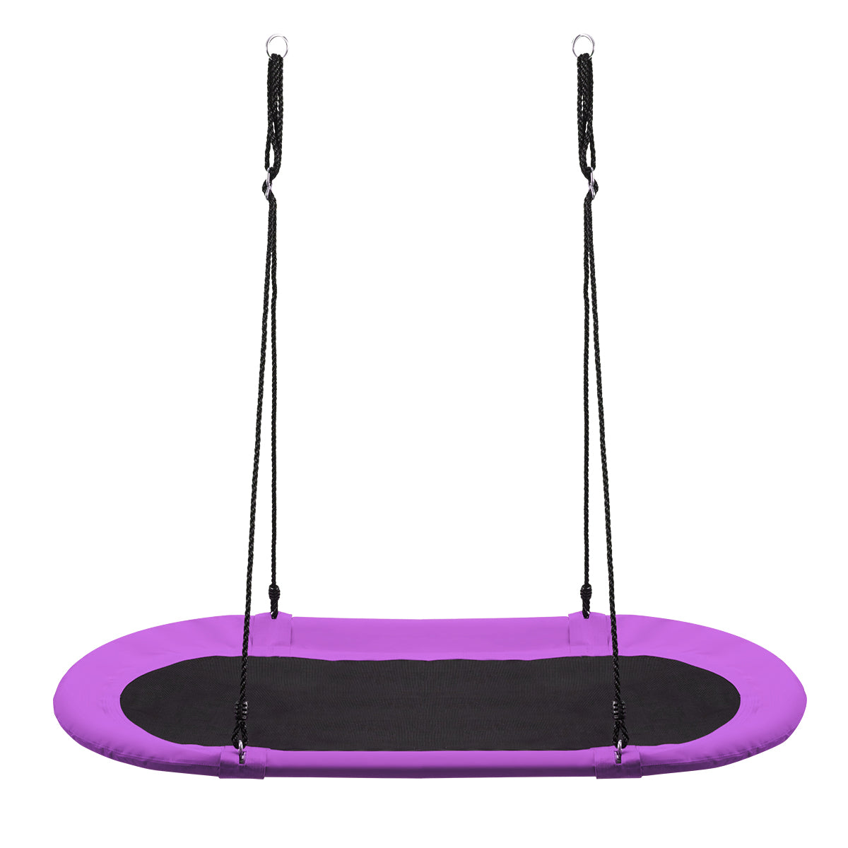 150 cm Oval Swing with height-adjustable rope for outdoor indoor use in purple
