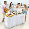 150CM Folding Ice Cooler Table with Double Sinks-White