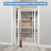 150CM Extra Tall Pet Gate Heavy-Duty Metal Easy Walk Through Gate-White