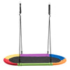 150 cm Oval Swing with Height-Adjustable Rope for Outdoor Indoor-Multicolor