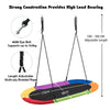 150 cm Oval Swing with Height-Adjustable Rope for Outdoor Indoor-Multicolor