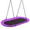 150 cm Oval Swing with Height-Adjustable Rope for Outdoor Indoor-Purple