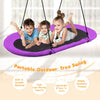 150 cm Oval Swing with Height-Adjustable Rope for Outdoor Indoor-Purple