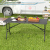 152 cm Portable Folding Picnic Table Patio Dining Table with HDPE Tabletop-Black