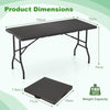 152 cm Portable Folding Picnic Table Patio Dining Table with HDPE Tabletop-Black