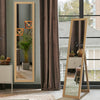 153 x 37 cm Wooden Frame Rectangle Full Length Mirror-Natural