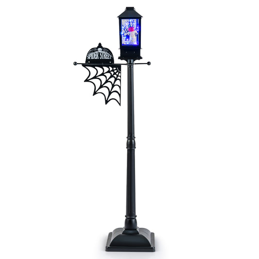 155 cm Halloween Lamp Post Sound-Activated with black snowy effects