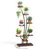 155CM Tall 8-Tier Corner Metal Plant Shelf for Multiple Plants-Black & Brown-Set of 2