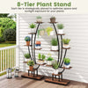 155CM Tall 8-Tier Corner Metal Plant Shelf for Multiple Plants-Black & Brown-Set of 2