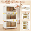 156L Stackable Plastic Collapsible Storage Bins with Lids