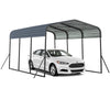 15FT Heavy-Duty Metal Carport Outdoor Garage Car Shelter-Black