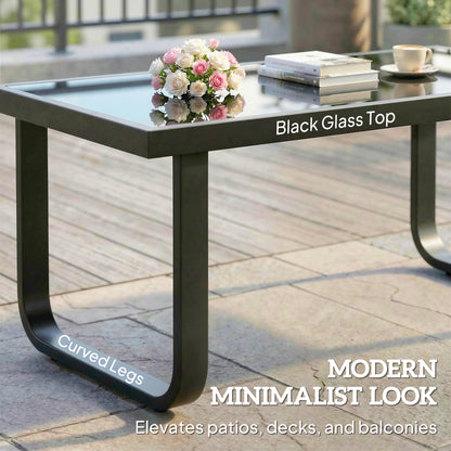 Outsunny Outdoor Garden Coffee Table in Black