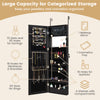 120cm Full Length Lockable Mirror Jewelry Cabinet with 15 LEDs-Black