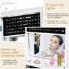120cm Full Length Lockable Mirror Jewelry Cabinet with 15 LEDs-White