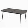 160 x 90 cm Patio Dining Table Rectangle Metal Slat Table with 4 cm Umbrella Hole-Black