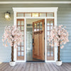 163CM Tall Artificial Cherry Blossom Tree with Flowers Set of 2-White