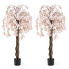 163CM Tall Artificial Cherry Blossom Tree with Flowers Set of 2-White