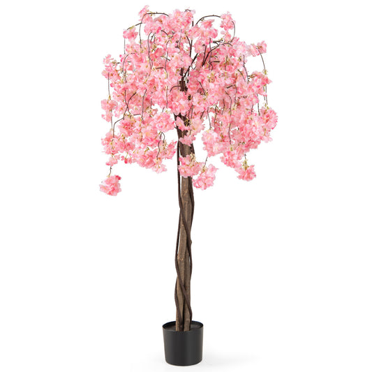 163CM Tall Artificial Cherry Blossom Tree with Flowers in a black pot