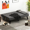 164 CM Convertible Futon Sofa Bed with 3-Position Adjustable Backrests-Grey