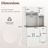 167cm Tall Pantry Cabinet with Hutch and Power Outlets-White