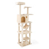 168 cm Tall Multi-Level Cat Tree with 2 Perches and Hammock-Beige