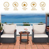 3-Piece Rattan Furniture Set with Removable Cushions abd Washable Covers-Brown