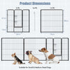 16 Panel 80cm Height Pen Fence with Lock and Large Door-Black