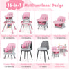16-in-1 Convertible Baby High Chair with Removable Tray and 5-Point Harness-Pink