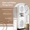 170cm Tall Bathroom Cabinet with 2 Doors and Open Compartment-White