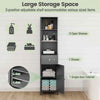 170cm Tall Bathroom Cabinet with Fluted Door and 1 Drawer 3 Open Shelves-Grey