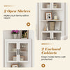 171cm Tall Space-saving Corner Cabinet with 4 Tempered Glass Doors and Adjustable Shelves-White