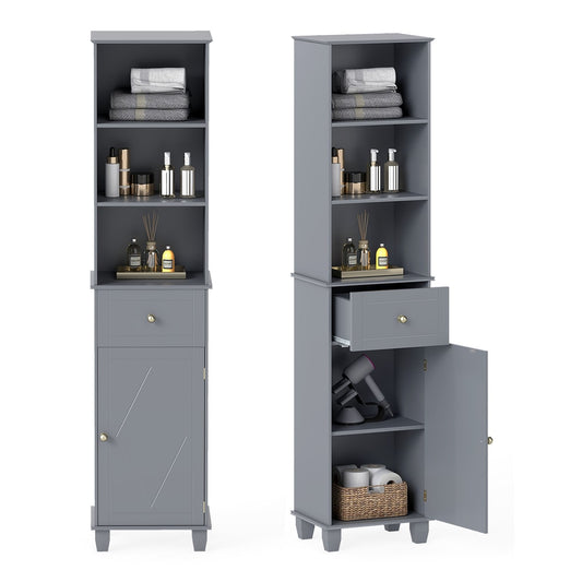172cm Tall Bathroom Cabinet showing the front and side with the door open