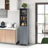 172cm Tall Bathroom Cabinet with Drawer and 3 Open Shelves-Grey