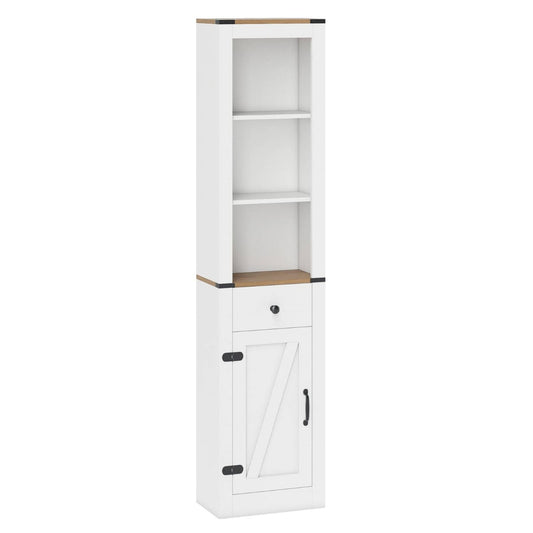 173cm Tall Bathroom Cabinet with Drawer and Adjustable Shelf standing on a plain white background