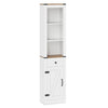 173cm Tall Bathroom Cabinet with Drawer and Adjustable Shelf-White