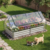 174 x 84 x 30 cm Galvanized Raised Garden Bed with Cover-Silver