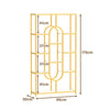 175CM 10-Tier Geometric Bookshelf with Faux Marble Shelves-White & Golden