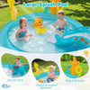 178 x 157 x 67.5 cm Inflatable Play Center with Slide and Seahorse-shaped Sprinkle for Backyard