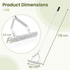 178 cm Garden Thatch Rake with Long Handle and 19 Curved Tines