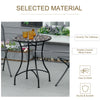 Outsunny Î¦60cm Mosaic Outdoor Patio Table - Black