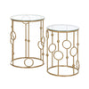 HOMCOM Nesting Round Coffee Table Set of 2 - Gold Tone