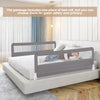 180CM Foldable Baby Bed Rail Guard with Removable Cover and Safety Strap-Grey